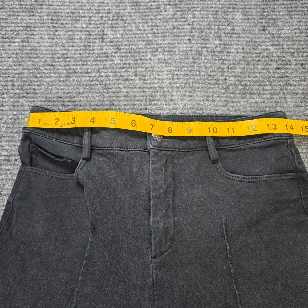 Loft Mid Rise Flare Jeans Women's Size 2 Faded Black Front Seam Denim Zip Fly